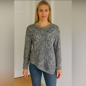 C/Meo Collective Women Sweater Crew Neck Melange Gray Cotton Blend Sz Small S